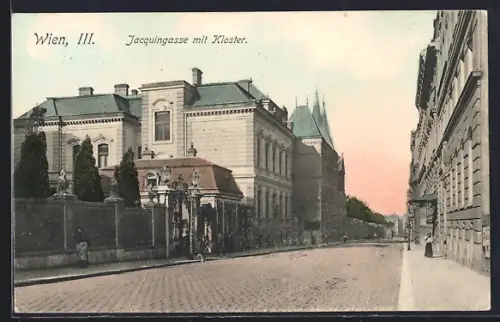 AK Wien, Jacquingasse mit Kloster