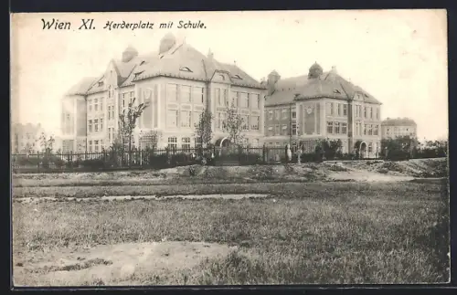 AK Wien, Herderplatz mit Schule