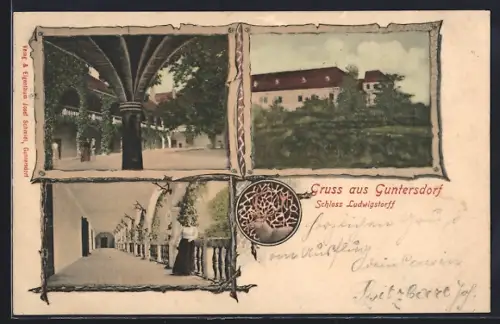 AK Guntersdorf, Schloss Ludwigstorff, Mehrfachansicht