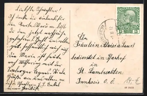 AK Oberneukirchen, Ortspartie mit Kirche