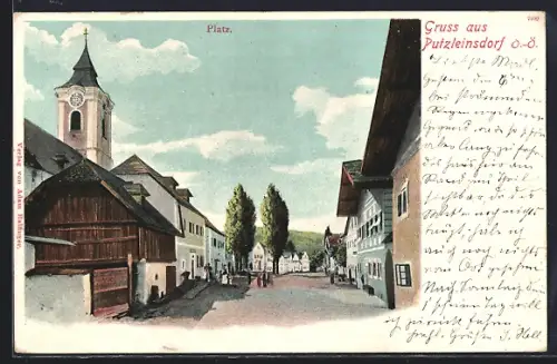AK Putzleinsdorf, Platz mit Kirche