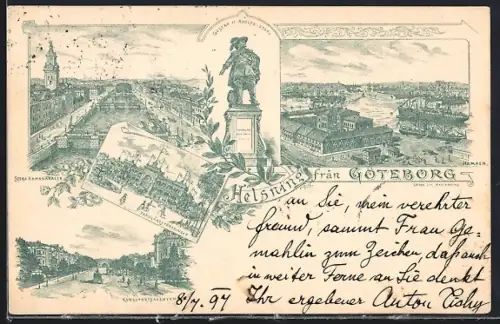 Lithographie Göteborg, Hamnen, Kungsportsavenyen, Stora Hamnkanalen