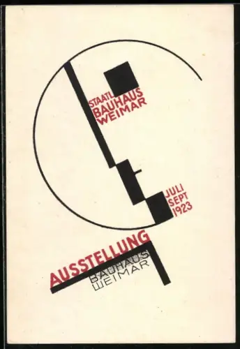 Künstler-AK sign. Dörte Helm: Staatliches Bauhaus Weimar, Ausstellung 1923, Karte 14