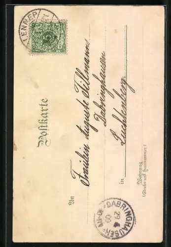 Lithographie Dampfer auf dem Bodensee