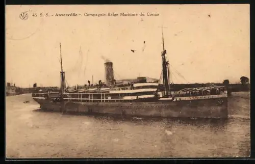 AK Passagierschiff SS Anversville, Compagnie Belge Maritime du Congo