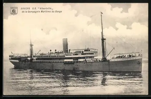 AK Passagierschiff SS Albertville, Compagnie Maritime du Congo