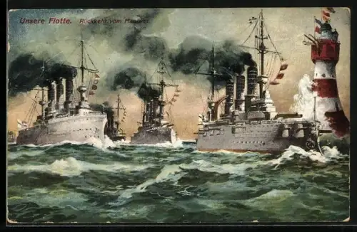 AK Kriegsschiffe kehren vom Manöver zurück