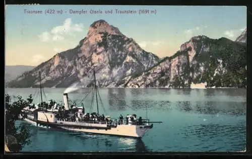 AK Dampfer Gisela auf dem Traunsee