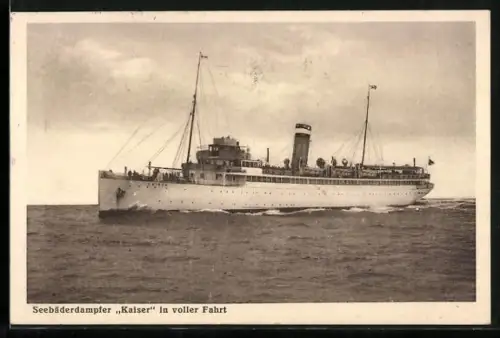 AK Passagierschiff Kaiser in voller Fahrt
