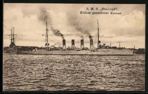 AK Kriegsschiff SMS Stralsund, Kleiner geschützter Kreuzer