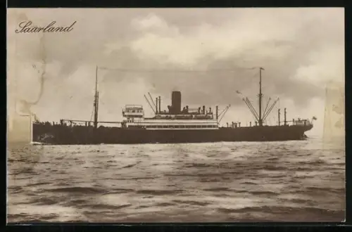 AK Passagierschiff Saarland auf See