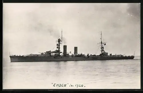 Foto-AK Kriegsschiff Emden auf See