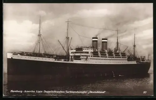 AK Turbinendampfer Deutschland d. Hamburg-Amerika Linie, Passagierschiff