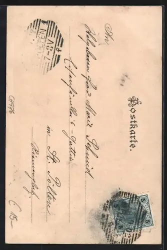 Lithographie Graz, Luegg mit Pferdebahn und Markt