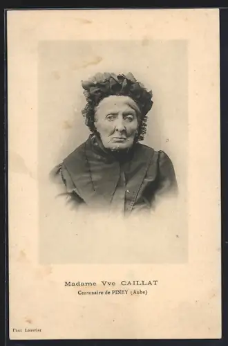 AK Piney /Aube, Centenaire, Madame Vve Caillat