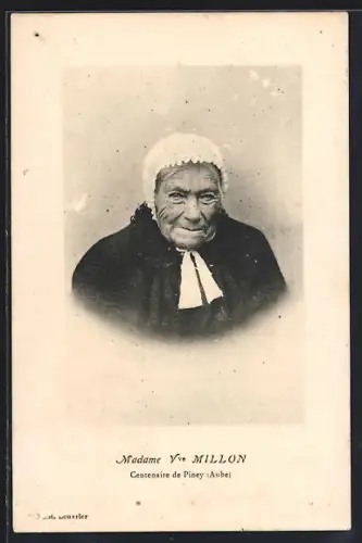 AK Piney /Aube, Centenaire, Madame Vve Millon