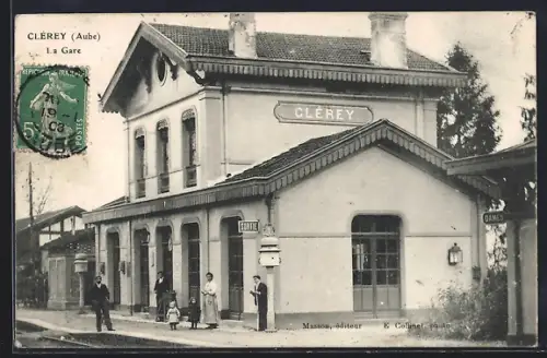 AK Clérey /Aube, La Gare