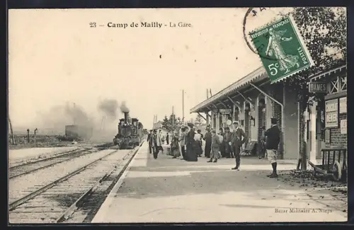 AK Camp-de-Mailly, La Gare, Bahnhof