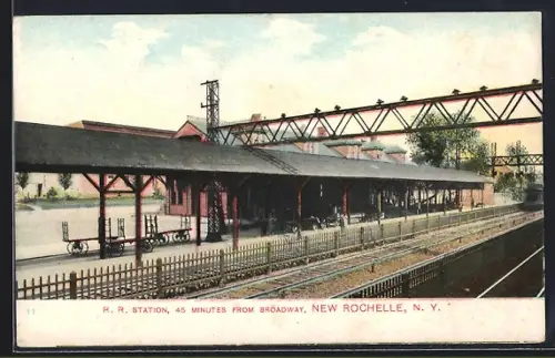 AK New Rochelle, NY, RR Station, Bahnhof