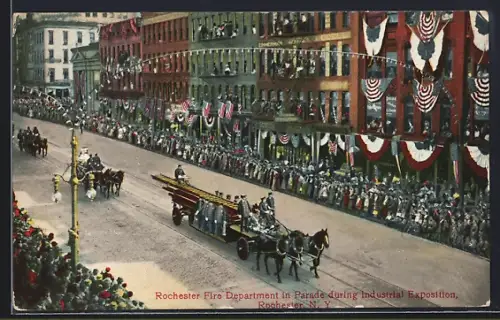 AK Rochester, NY, Rochester Fire Department in Parade during Industrial Exposition, Feuerwehr