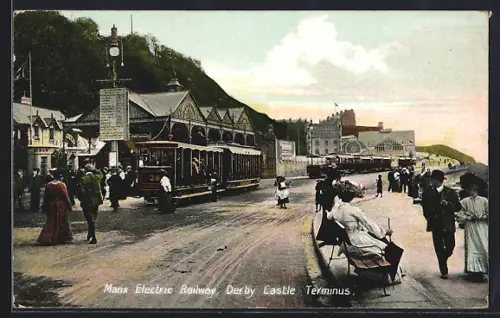 AK Derby Castle, Manx Electric Railway, Terminus, Strassenbahn