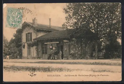 AK Vulaines, La Gare de Vulaines-Rigny-le-Ferron, Bahnhof