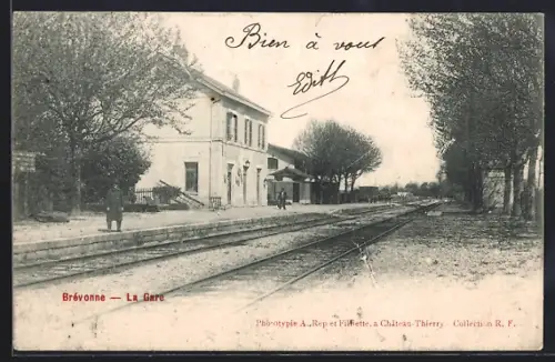 AK Brévonne, La Gare, Bahnhof