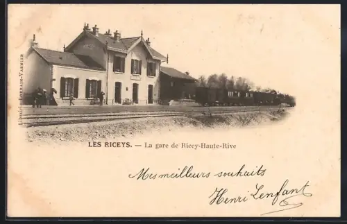AK Les Riceys, La Gare de Ricey-Haute-Rive, Bahnhof