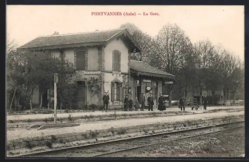 AK Fontvannes, La Gare, Bahnhof