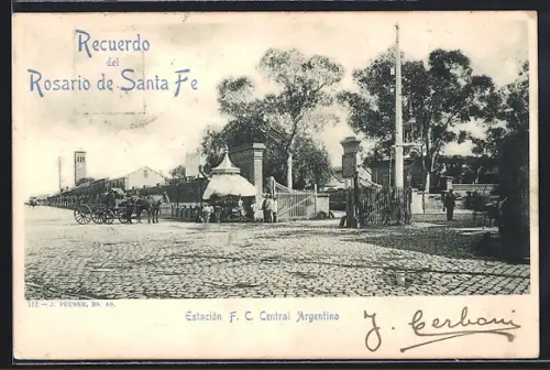 AK Rosario de Santa Fe, Estación F. C. Central Argentino
