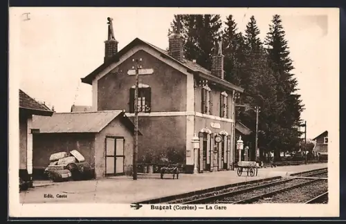 AK Bugeat /Corrère, La Gare