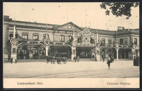 AK Utrecht, Lustrumfeest 1911, Centraal Station