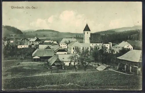 AK Dimbach /Ob.-Öst., Ortsansicht mit Kirche