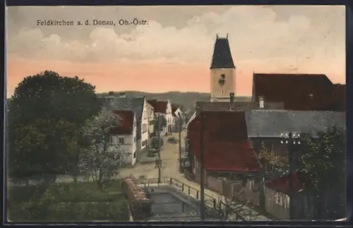 AK Feldkirchen a. d. Donau, Ortsansicht mit Kirche