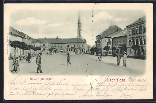AK Leonfelden, Unterer Marktplatz, Apotheke, Kirche