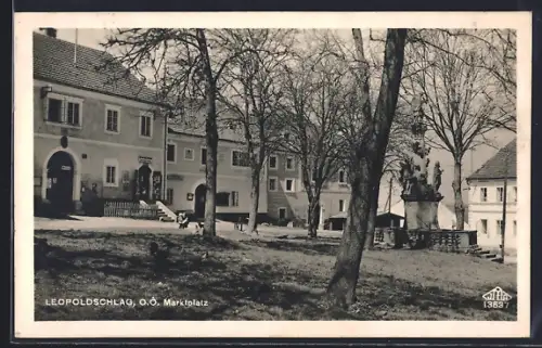 AK Leopoldschlag, Strassenpartie am Marktplatz
