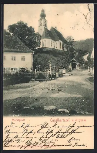 AK Engelhartszell a. Donau, Partie am Marktplatz