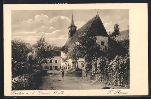 AK Struden a. d. Donau, Partie im Ortskern an der Kirche