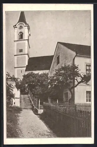 AK Ansfelden, Bruckner`s Geburtshaus und Kirche