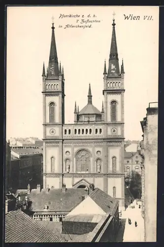 AK Wien, Altlerchenfeld, Pfarrkirche z. d. h. 7 Zufluchten