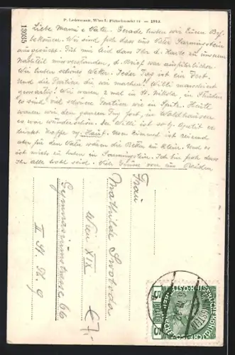 AK Sarmingstein a. d. Donau, Ortsansicht mit Talblick