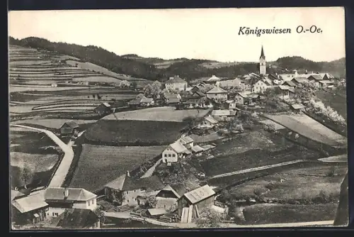 AK Königswiesen /O.-Oe., Ortsansicht aus der Vogelschau