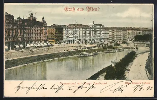 AK Wien, Donaucanal mit Franz Josefsquai