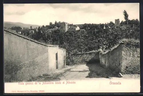 AK Granada, Vista general de la Alhambra desde el Albaicin