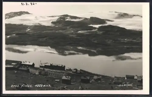 AK Finse, Ortsansicht mit Bergen