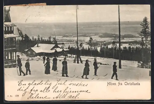 AK Christiania, Skifahrer im Schnee