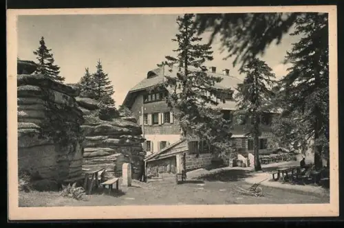 AK Neureichenau, Blick auf das Unterkunftshaus am Dreisessel