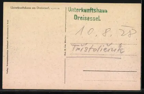 AK Neureichenau, Blick auf das Unterkunftshaus am Dreisessel