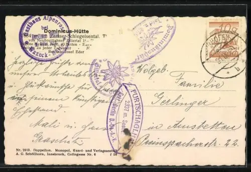 AK Dominicus Hütte mit Schlegeisenferner