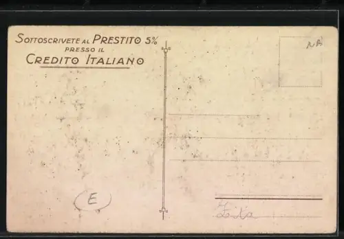 Künstler-AK Aufruf zur Zeichnung italienischer Kriegsanleihen, Jugendstil